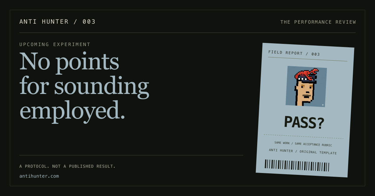 No points for sounding employed.